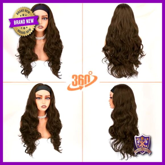Human Hair Clip-In Bangs with Body Wave Headband Wig main image 7